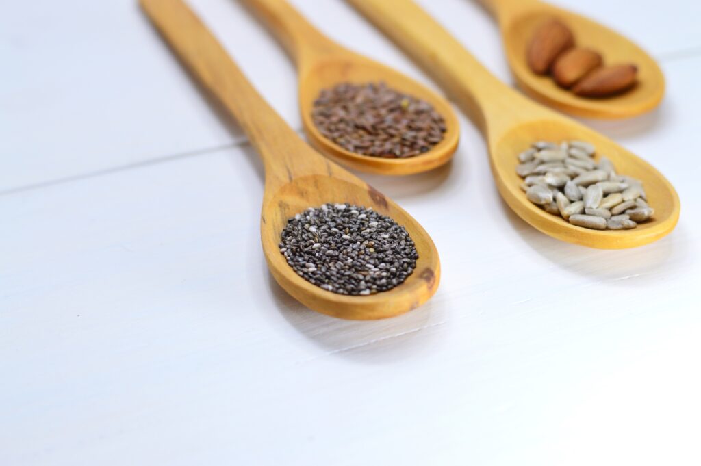 almonds nuts chia linseed