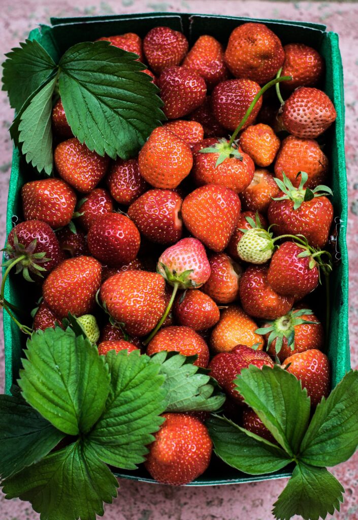 What's in Season in Spring + Summer. 11 box of strawberries fruit