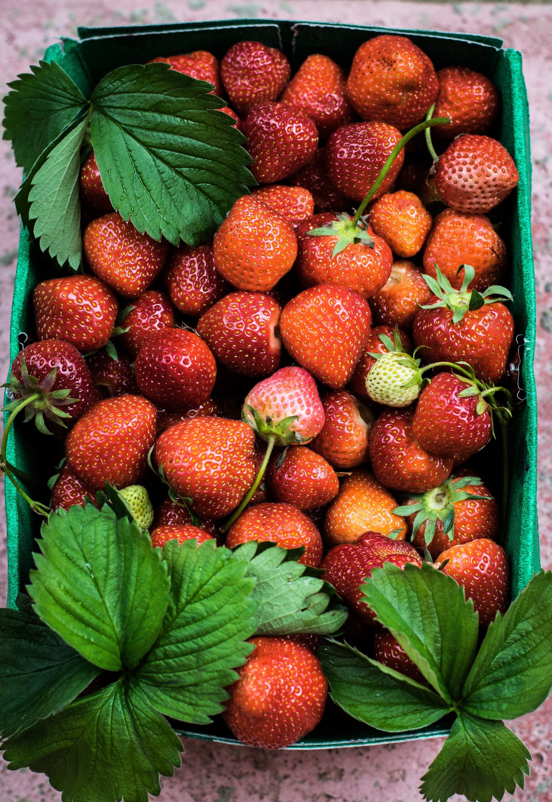 box of strawberries fruit