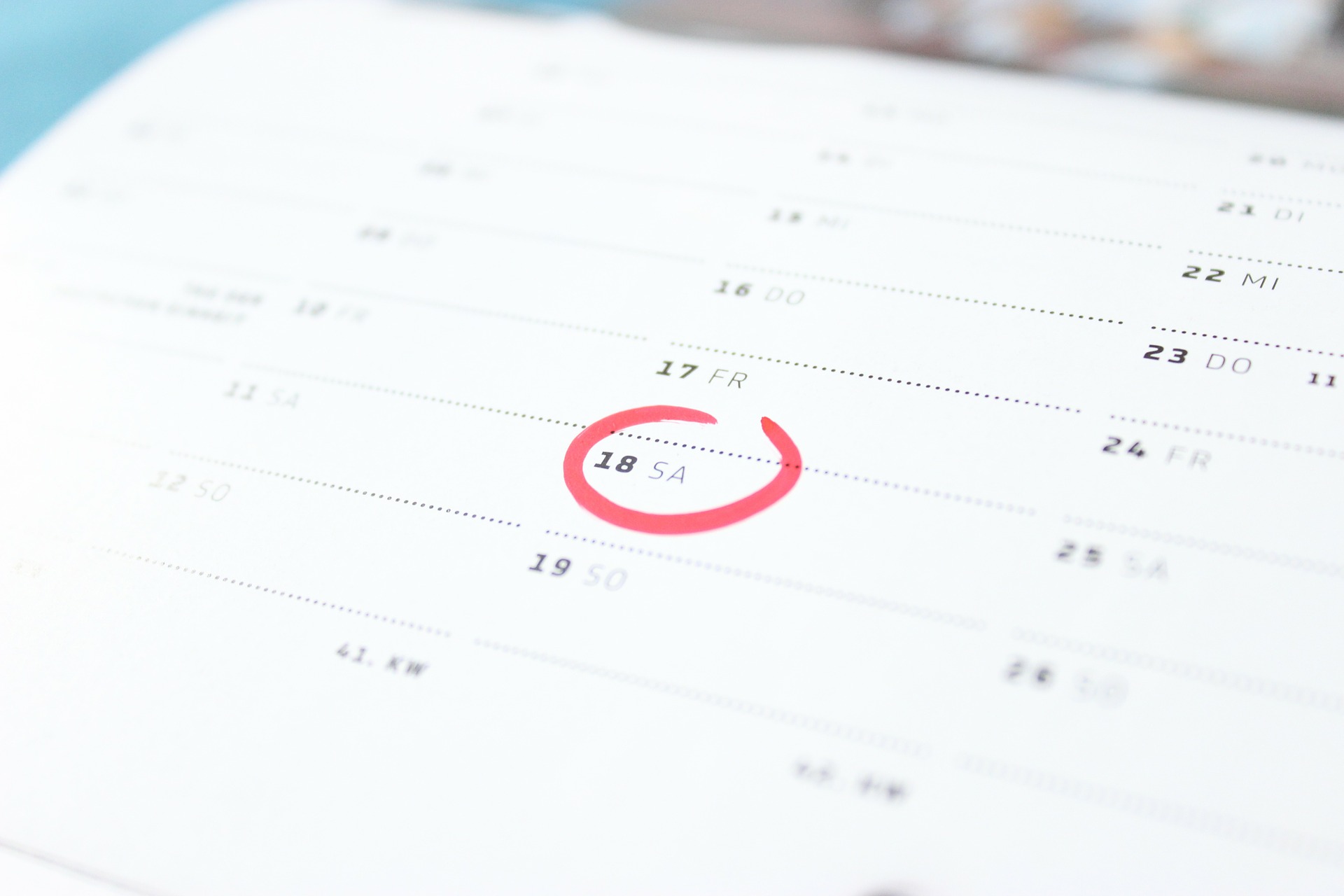 calendar circled date