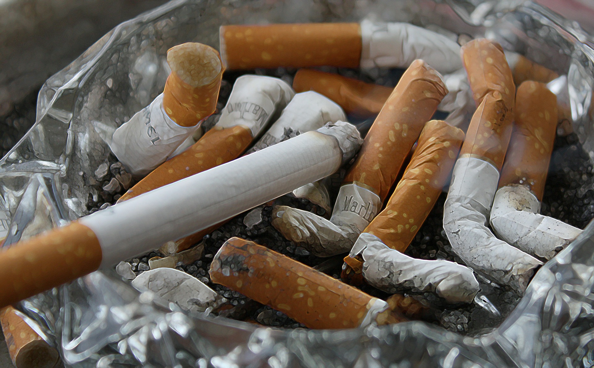 cigarettes ash tray